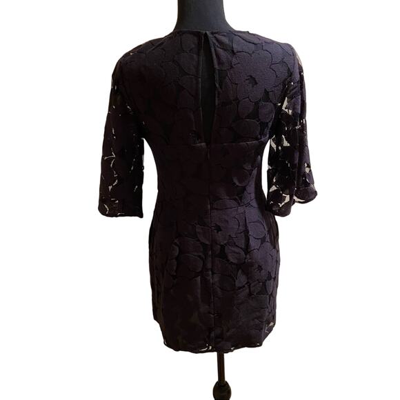 BCBGeneration Black Lace Cutout Bell Sleeves Mini Dress, Sz 6 - Picture 3 of 14